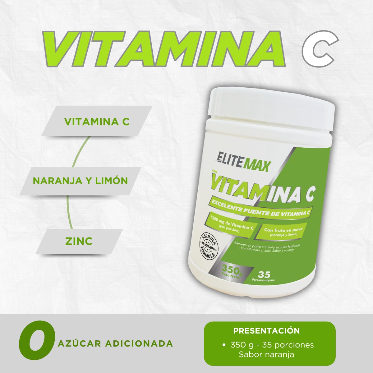 VITAMINA C 350g ELITEMAX