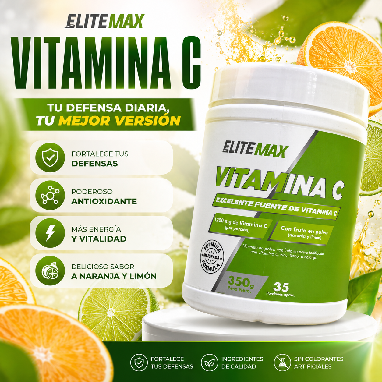 VITAMINA C 350g ELITEMAX